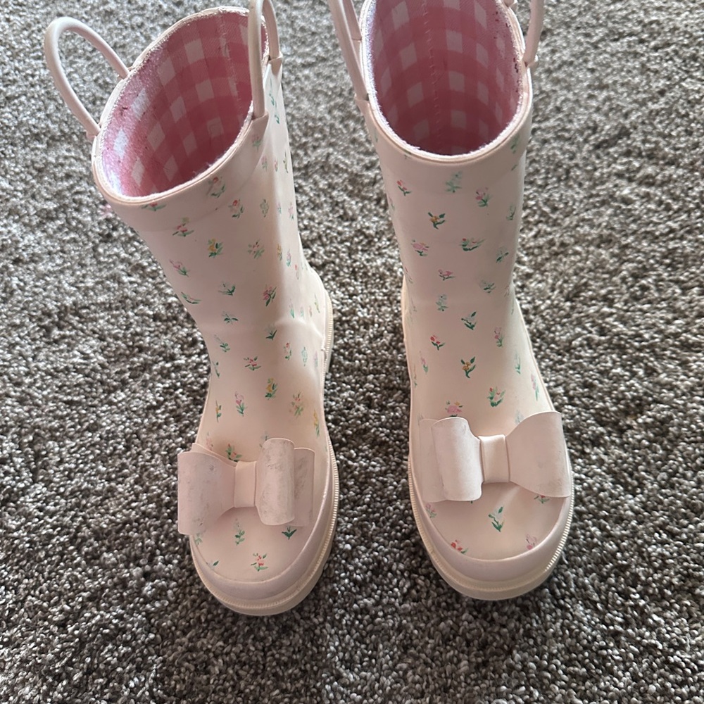 SweetHoney Pink Floral Kids Rain Boots